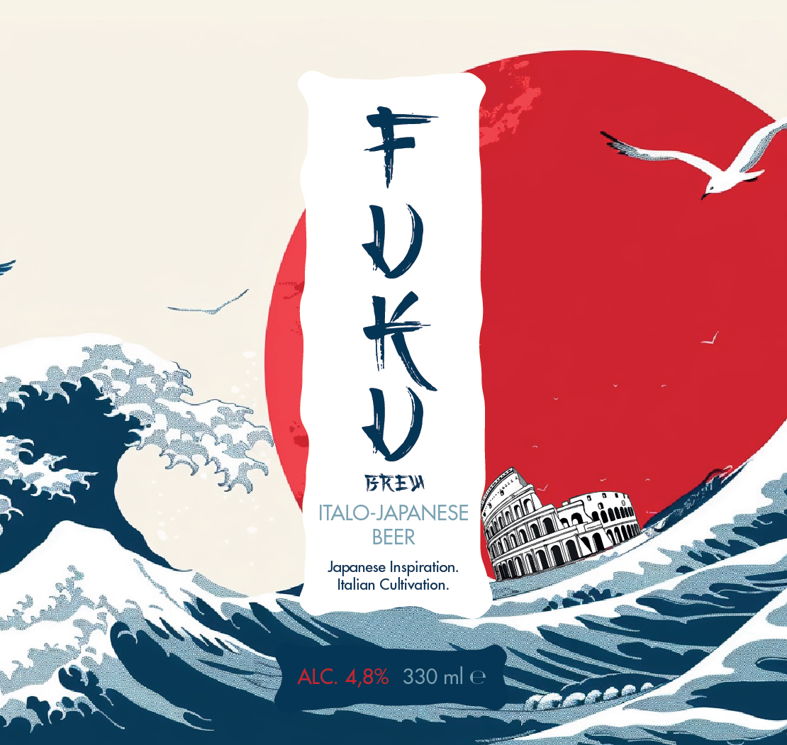 FUKU — Italo-Japanese beer: the Great Wave, the rising sun and the Colosseum